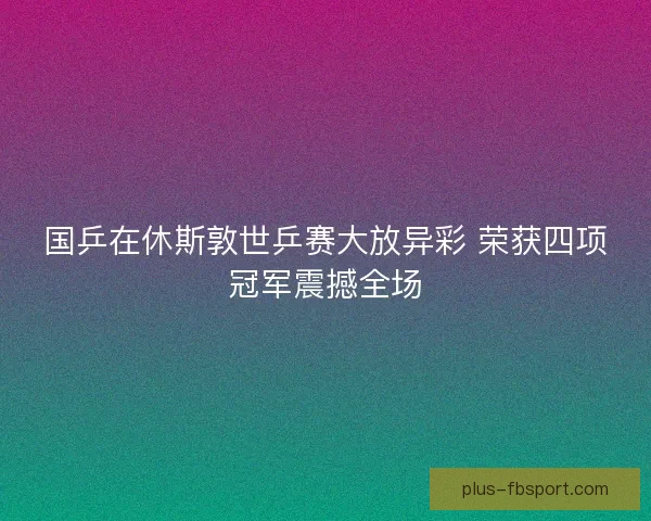 国乒在休斯敦世乒赛大放异彩 荣获四项冠军震撼全场