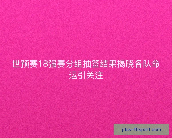 世预赛18强赛分组抽签结果揭晓各队命运引关注